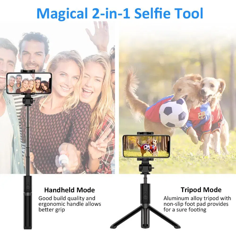 Color: Black - Mobile Phone Selfie Stick Tripod Stand Holder For iPhone 15 Pro Max 14 Xiaomi Redmi Huawei Honor Samsung Smartphone Accessories