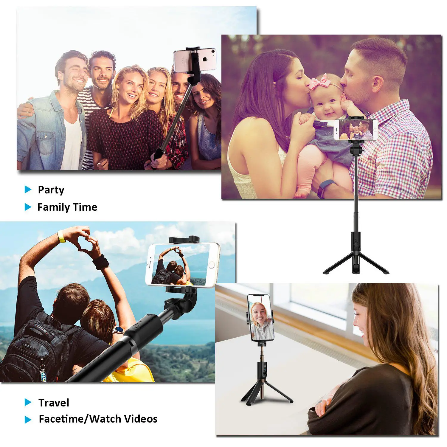 Color: Black - Mobile Phone Selfie Stick Tripod Stand Holder For iPhone 15 Pro Max 14 Xiaomi Redmi Huawei Honor Samsung Smartphone Accessories