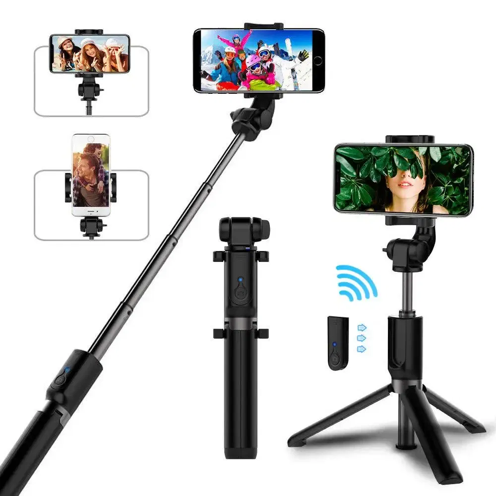 Color: Black - Mobile Phone Selfie Stick Tripod Stand Holder For iPhone 15 Pro Max 14 Xiaomi Redmi Huawei Honor Samsung Smartphone Accessories