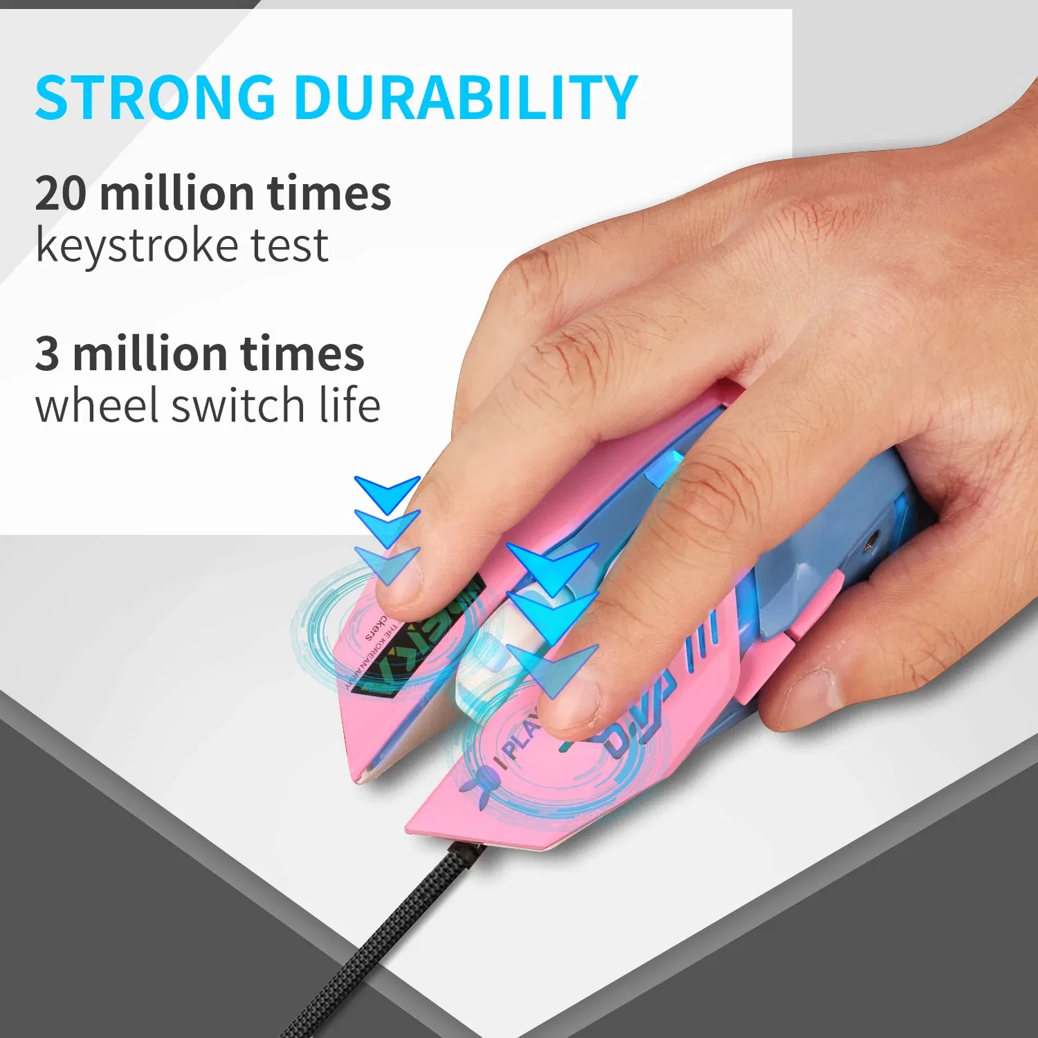 Color: Red - 2400DPI Gaming Mouse Color Backlit Silent Mouse USB Wired Gaming Mouse Pink Computer Professional for Lol Data Laptop