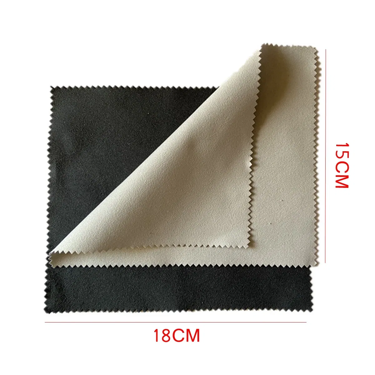 Color: green - 18 X 15CM Large Size Silver Jewelry Polishing Cleaning Wiping Polish Cloth Microfiber Suede Fabric