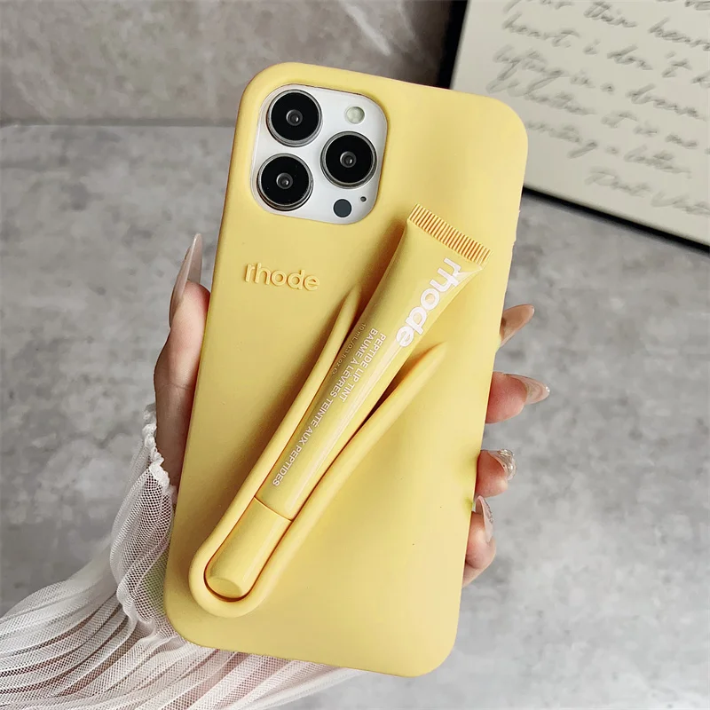Color: green, Bundle: Bundle1, Material: ABS - Phone Case For iPhone 12 13 14 15 16 Pro Max Plus 17 Air Portable Lip Gloss Holder Lipstick Silicone Soft Bumper Cover Lip Glaze