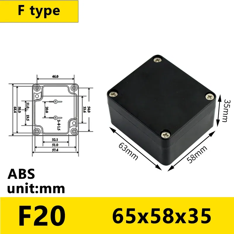 Color: Black&White - Black Outdoor Waterproof Enclosure Plastic Box Electronic Project Instrument Case Electrical Project Box Junction Box Housing