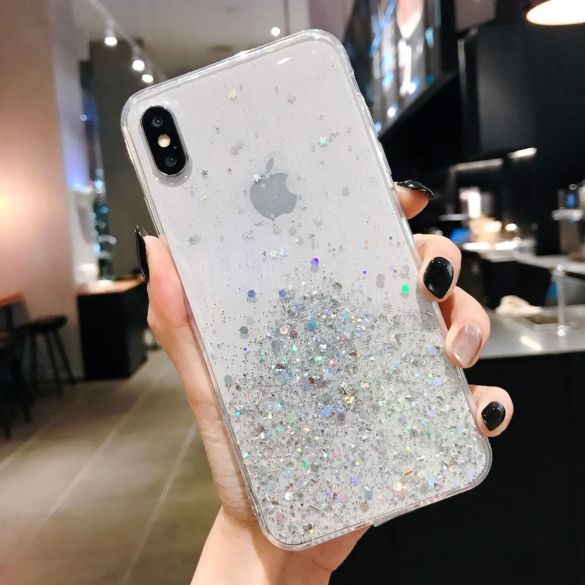 Color: WHITE, Compatible-Phone Models: For iPhone 15 - 16 Pro Max, Epoxy Resin Case, iPhone 15 Case with Sequins, Epoxy Case, iPhone 14 Case, Glitter Girls Designs, 13 Pro Max, 15Pro