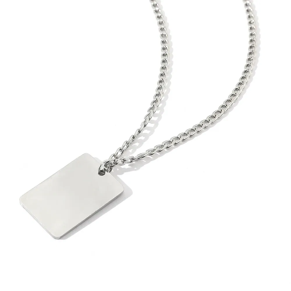 Hip Hop Stainless Seel Black A Playing Cards Pendant for Male Necklace Casino Fortune Playing Cards Jewelry Korea Kpop Gift