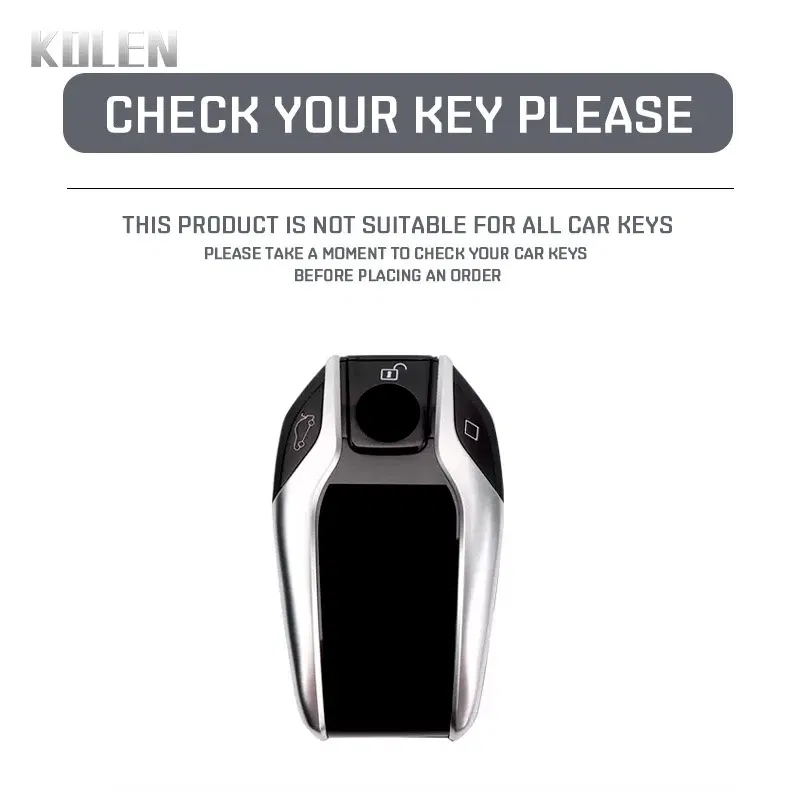 Color Name: WHITE - Dermis Leather Car LED Display Key Case Cover Shell For BMW 5 7 Series X3 X4 X5 X7 G30 G31 G11 G12 G01 GT G32 i8 Fob Accessories