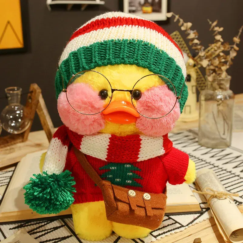 Color: WHITE, Height: 11cm-30cm - 30cm Cute LaLafanfan Cafe Duck Plush Toy Kawaii LaLafanfan Duck Doll Soft Stuffed Animal Plush Pillow Birthday Gifts for Kids
