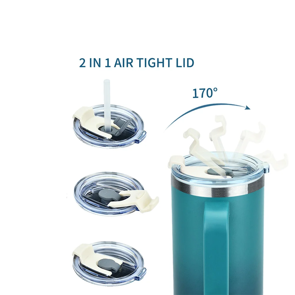 Color: Light Grey - Replacement Lid For Stanley Adventure Quencher Travel Tumbler 40oz Clear Spill Proof Tumbler Cover For Stanley Cup Accessories