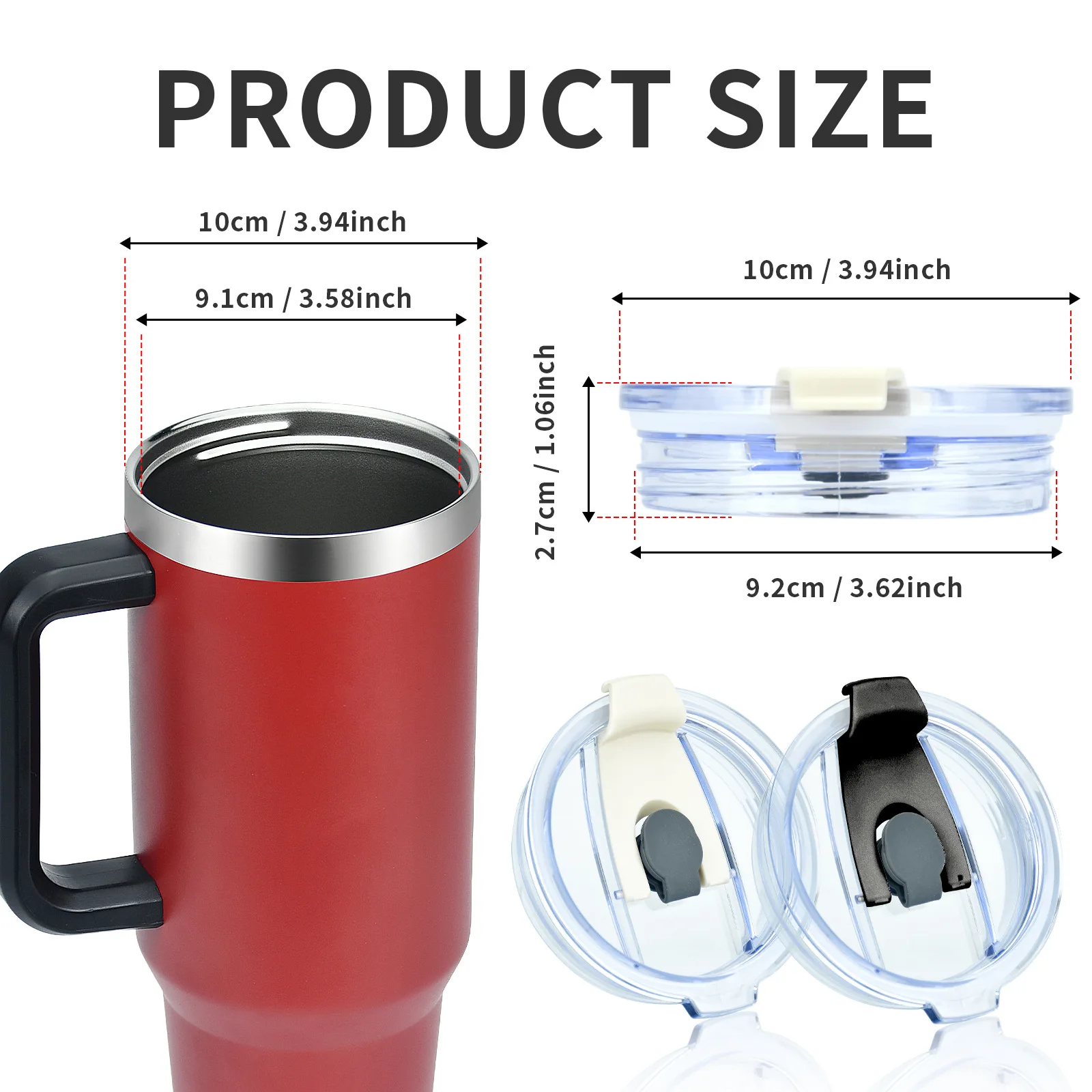 Color: Light Grey - Replacement Lid For Stanley Adventure Quencher Travel Tumbler 40oz Clear Spill Proof Tumbler Cover For Stanley Cup Accessories