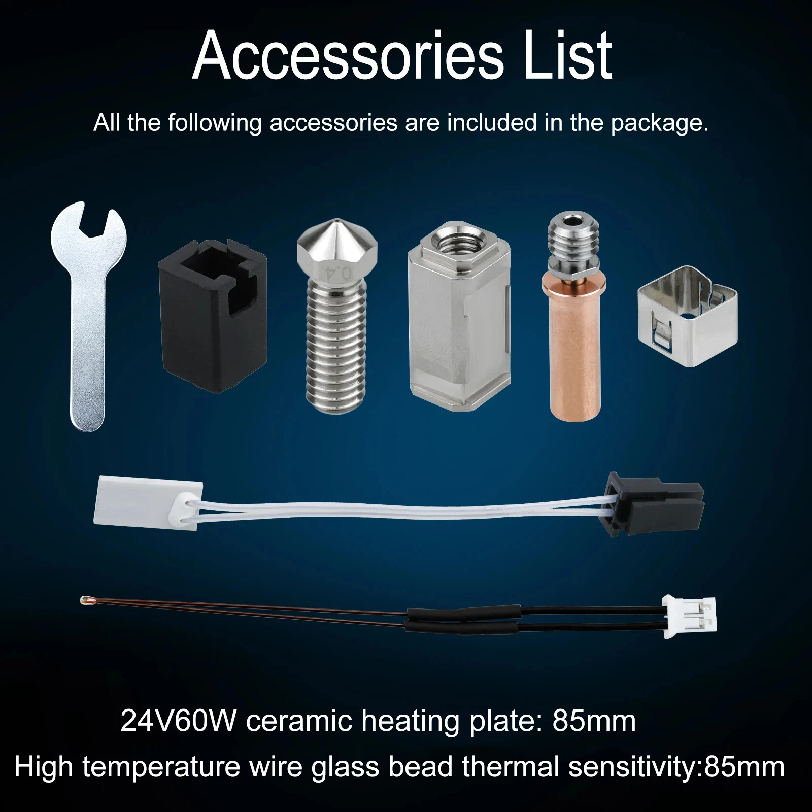 Hotend for Anycubic Kobra 2 Kobra 2 Neo/Pro/Plus/Max Kit Upgrade Hot End 3D Printer Parts 24V 60W Heating Tube Thermistor Hotend