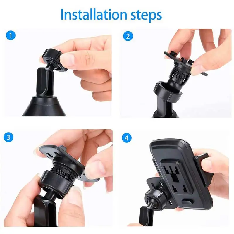 Color: Orange - Universal Car Phone Holder Cellphone Mount Stand Adjustable Car Cup Phone Mount for iPhone 14 13 12 Por MAX Huawei Samsung
