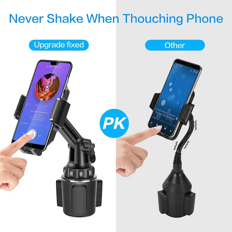 Color: Orange - Universal Car Phone Holder Cellphone Mount Stand Adjustable Car Cup Phone Mount for iPhone 14 13 12 Por MAX Huawei Samsung