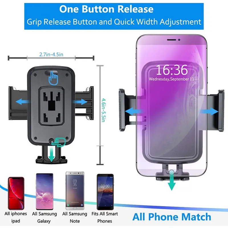 Color: Orange - Universal Car Phone Holder Cellphone Mount Stand Adjustable Car Cup Phone Mount for iPhone 14 13 12 Por MAX Huawei Samsung