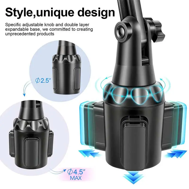 Color: Orange - Universal Car Phone Holder Cellphone Mount Stand Adjustable Car Cup Phone Mount for iPhone 14 13 12 Por MAX Huawei Samsung