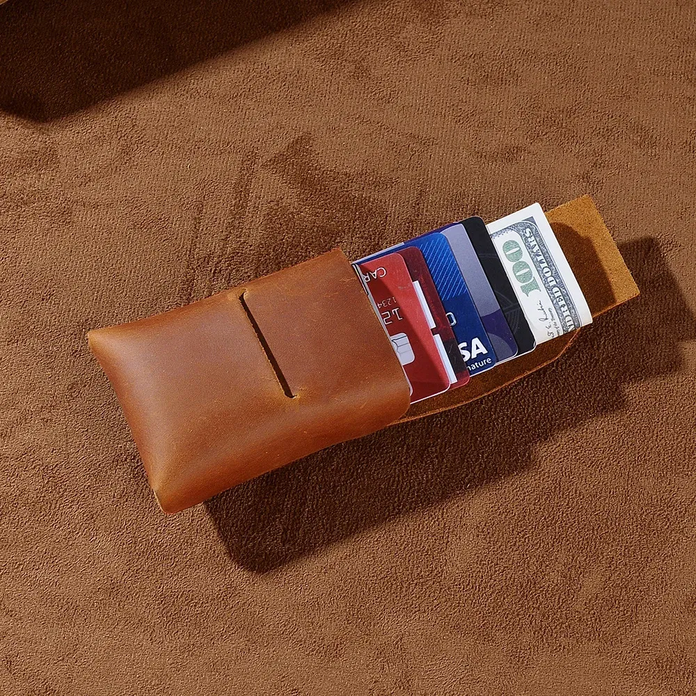 Color: Beige - Leather Card Holder Minimalist Wallet Engraved Personalized Wallet Business CardHolder Mens Wallet Gift for Him