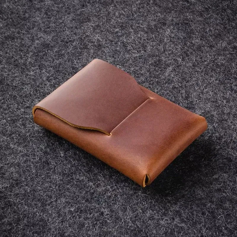 Color: Beige - Leather Card Holder Minimalist Wallet Engraved Personalized Wallet Business CardHolder Mens Wallet Gift for Him