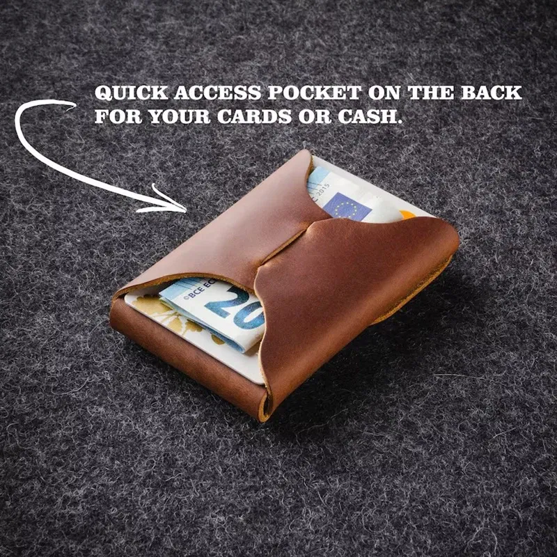 Color: Beige - Leather Card Holder Minimalist Wallet Engraved Personalized Wallet Business CardHolder Mens Wallet Gift for Him