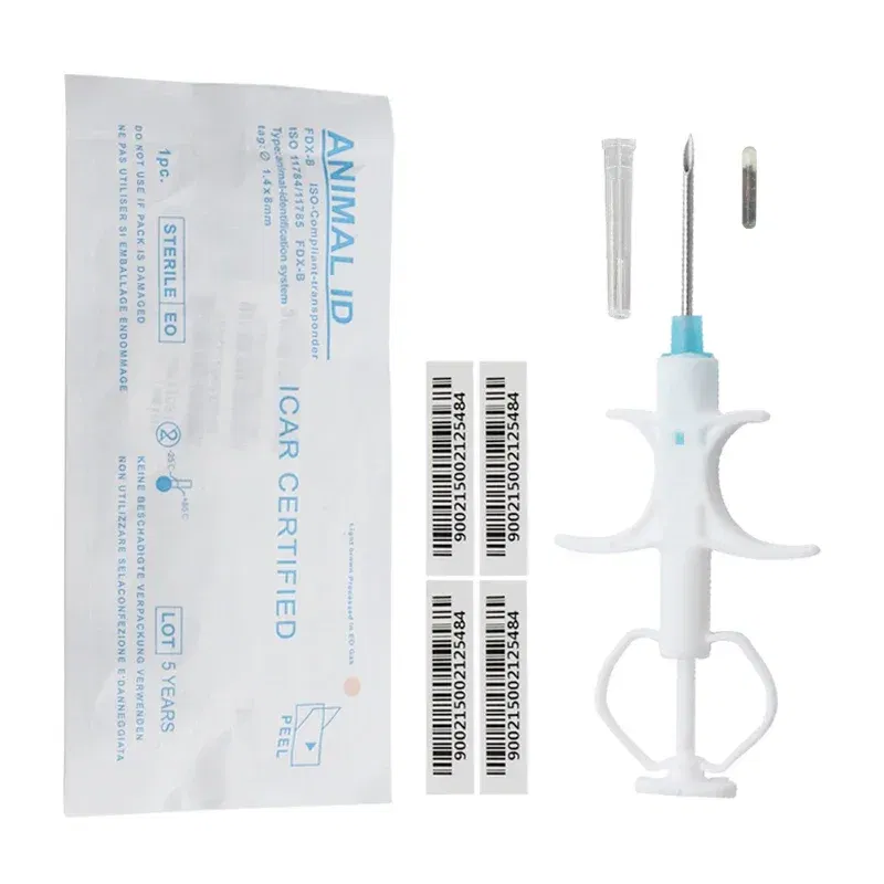 Color: Green - 100pcs/Pack Pet EM4305 Microchip 134.2KHz FDX-B Animal ID Chip Animal Microchip Syringe International Standard