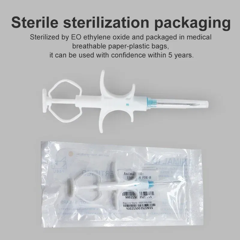 Color: Green - 100pcs/Pack Pet EM4305 Microchip 134.2KHz FDX-B Animal ID Chip Animal Microchip Syringe International Standard
