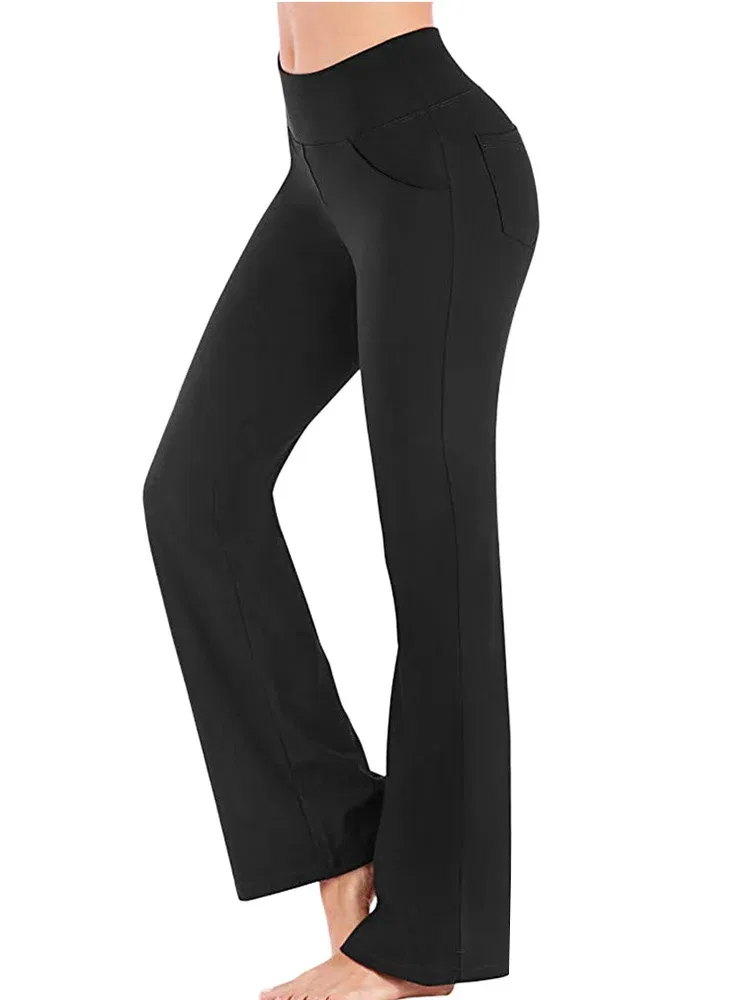 Color: Blue, Size: 4XL - Ogilvy Mather Solid Elegant Female Lady Women's Legs Pants Palazzo Flared Wide Killer High Waist OL Ladies Career Long Trousers