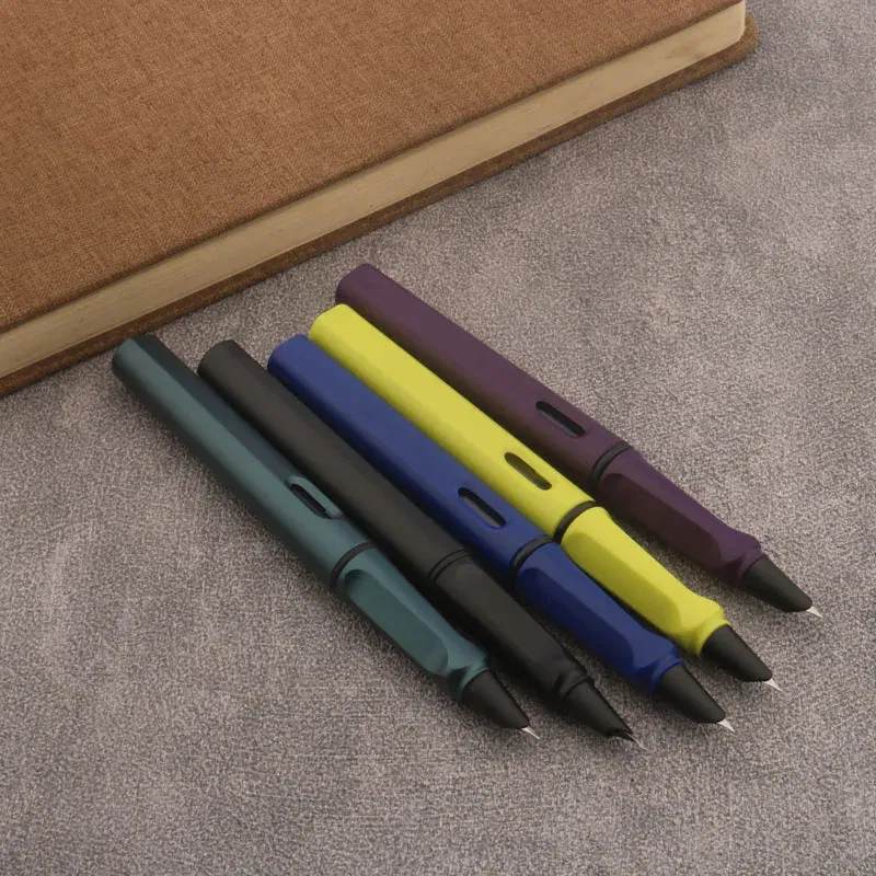 Color: WHITE - 1pc Naginata Fountain Pen Matte Blue Handmade Grinding 1.5mm Nib Business Office School Supplies Writing Pens