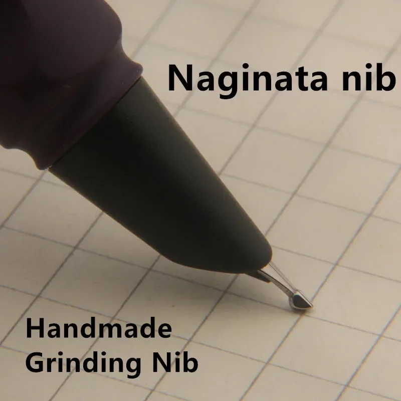 Color: WHITE - 1pc Naginata Fountain Pen Matte Blue Handmade Grinding 1.5mm Nib Business Office School Supplies Writing Pens