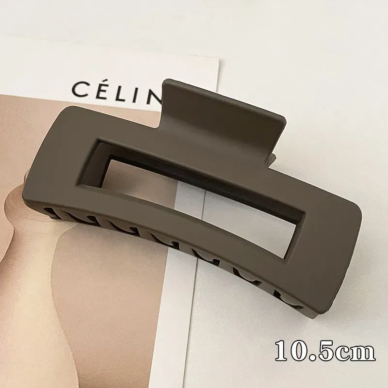 Color: Gold - Korean Large Claw Clips Women Plastic Claw Clips Black Matte Clip Hair Claw Non-slip Crab Hairpins Fashion Beach HairAccessories