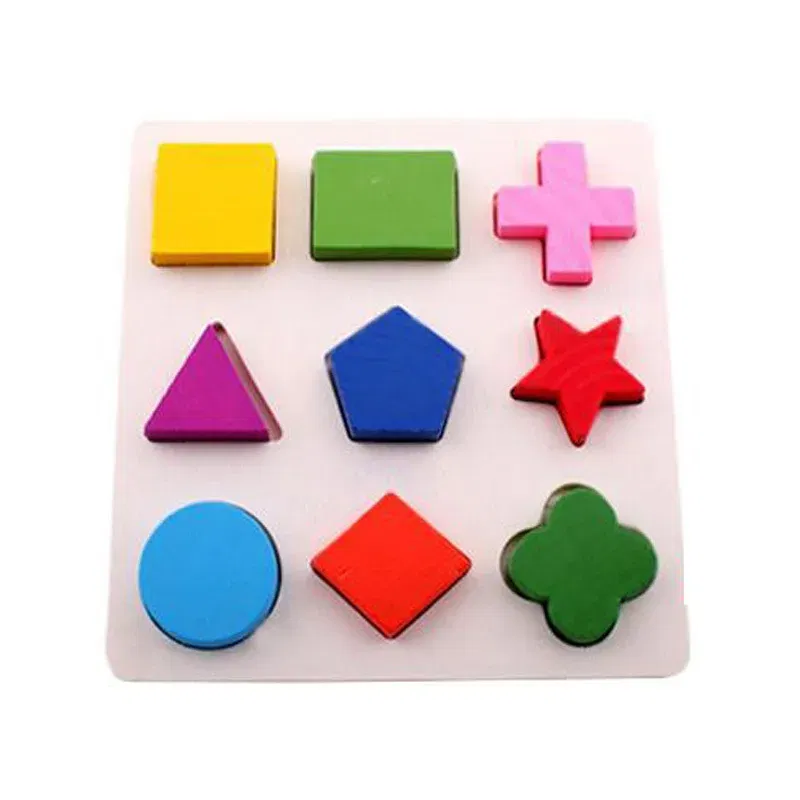 Color: light yellow - Baby Wooden Puzzles Montessori Toys 1 2 Years Toddler Toys Hand Grab Board Alphabet Number Cognition Learning Educational Toys