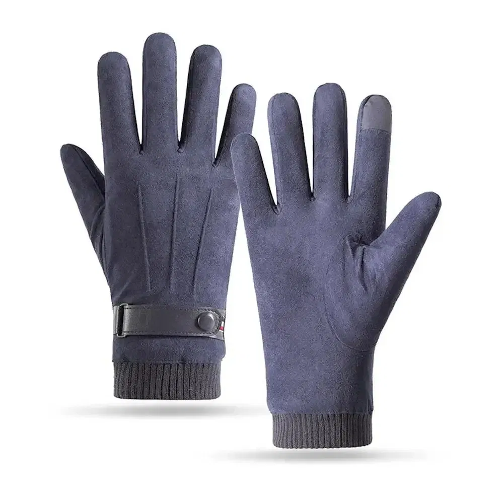 Color: green - Men's Winter rп?µр?‡?°?‚ки Suede Warm Split Military Finger Gloves Outdoor Riding Ski Fishing Male Touch-Screen Mittens