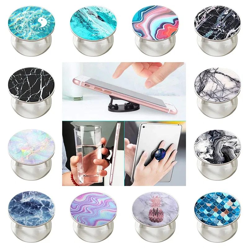 Color: Sapphire - New Popular Marble Phone Holder Support Smartphone Popping Phone Holder Pocket Socket Stand for Phones and IPad accessories