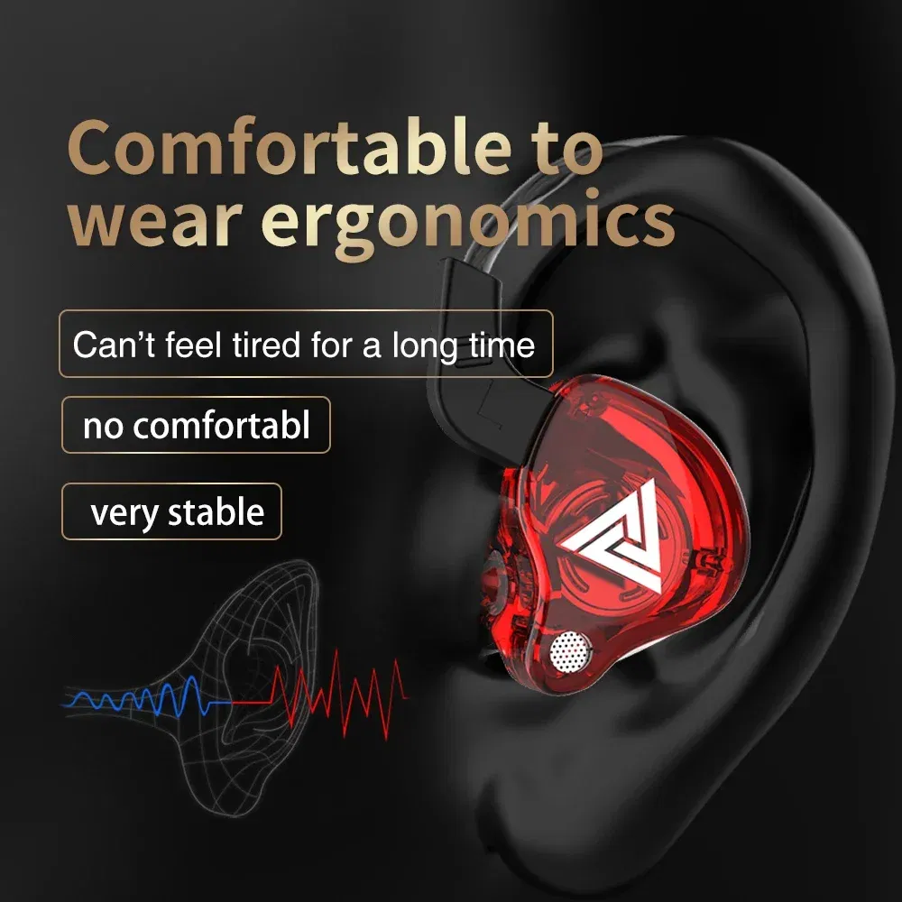 Color: Skin Color - QKZ AK6 Universal 3.5mm HiFi Sport Headphones in Ear Earphone for Running with Microphone Headset Music Earbuds