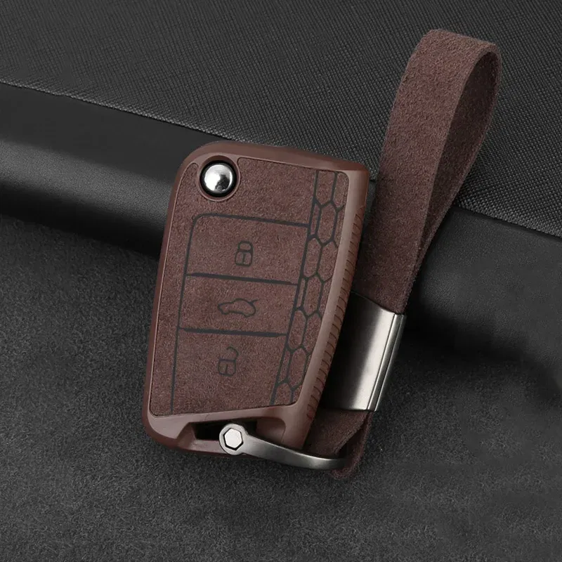 Color Name: GRAY - For Volkswagen VW Golf 7 MK7 Tiguan 2 MK2 Polo Seat Ateca Ibiza Leon 5F FR MK3 Skoda Octavia 3 A7 Car Key Case Cover Accessories