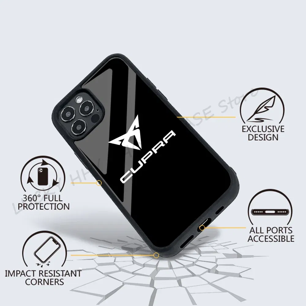 Color: Beige, Material: POLYESTER - Cool Phone Case Phone Case Strong Magnetic Cupra Racing for IPhone 15 14 13 Pro Max 11 12 Mini for Magsafe