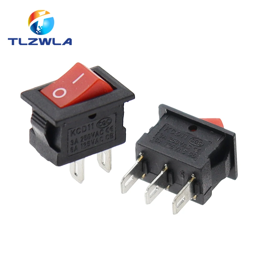 Color: Lavender, Size: 4XL - 5/10PCS KCD11 Rocker Switch 10*15mm Mini Push Button Switch ON-OFF / ON-OFF-ON 2 Pins / 3 Pins 3A 250VAC / 6A 125VAC 10x15mm