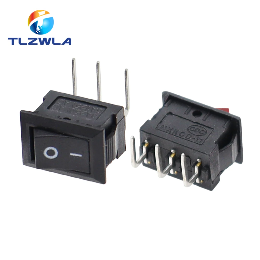 Color: Lavender, Size: 4XL - 5/10PCS KCD11 Rocker Switch 10*15mm Mini Push Button Switch ON-OFF / ON-OFF-ON 2 Pins / 3 Pins 3A 250VAC / 6A 125VAC 10x15mm