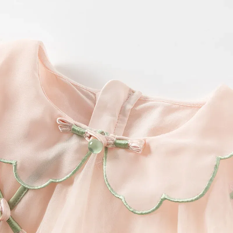 Color: Pink, Kid Size: 11 - Dave Bella 2025 Spring Girl's Dress Elegant Charm Gentle Cute Children's Princess Mesh Dress Fashion Party Outdoor DB1250547