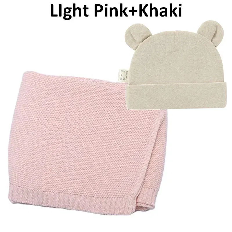 Color: light green, Size: Option 1, Ships From: CN - Personalized Baby Name Newborn Cotton Beanie and Knitted Blanket Set Embroidered Name Covering and Cute Hat Gift Set