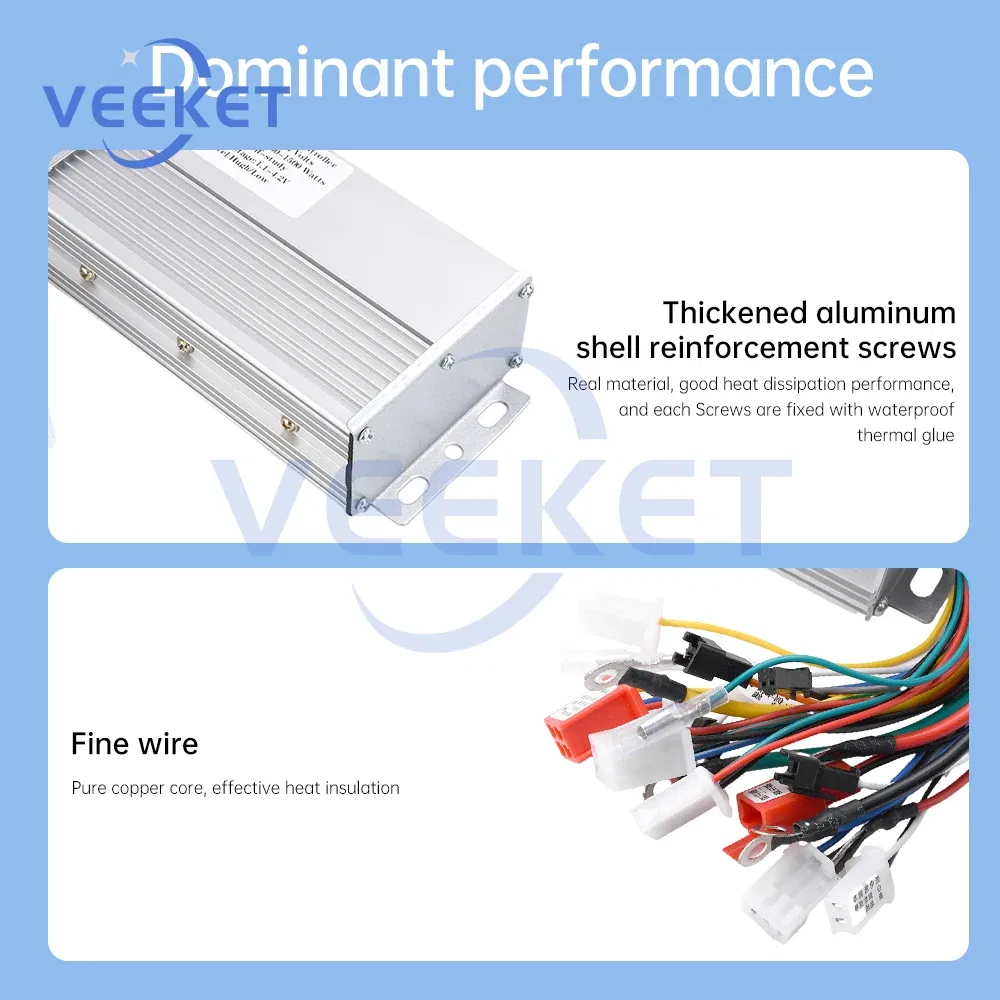 48V/72V 1000W~1500W Multifunction Electric Vehicle Controller Motor Speed Control Brushless Motor Governor with Protection