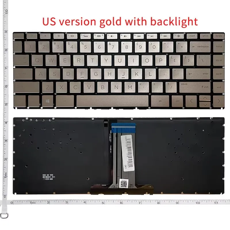 Color: dark green - US/RU/SP Laptop Keyboard For HP 14-BA 14-BD 14-BF 14-BS 14-BP 14-BK 14-BW 14-CB 14-CF 14-DK 14-DP 14S-CR 14S-CF 14S-DP 14M-BA