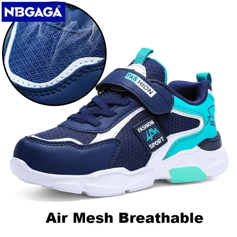 Color: black, Shoe Size: 39 - Children Casual Shoes for Boys Breathable Sneaker Summer Air Mesh Kids Hook&Loop Students School Shoe Size28-40