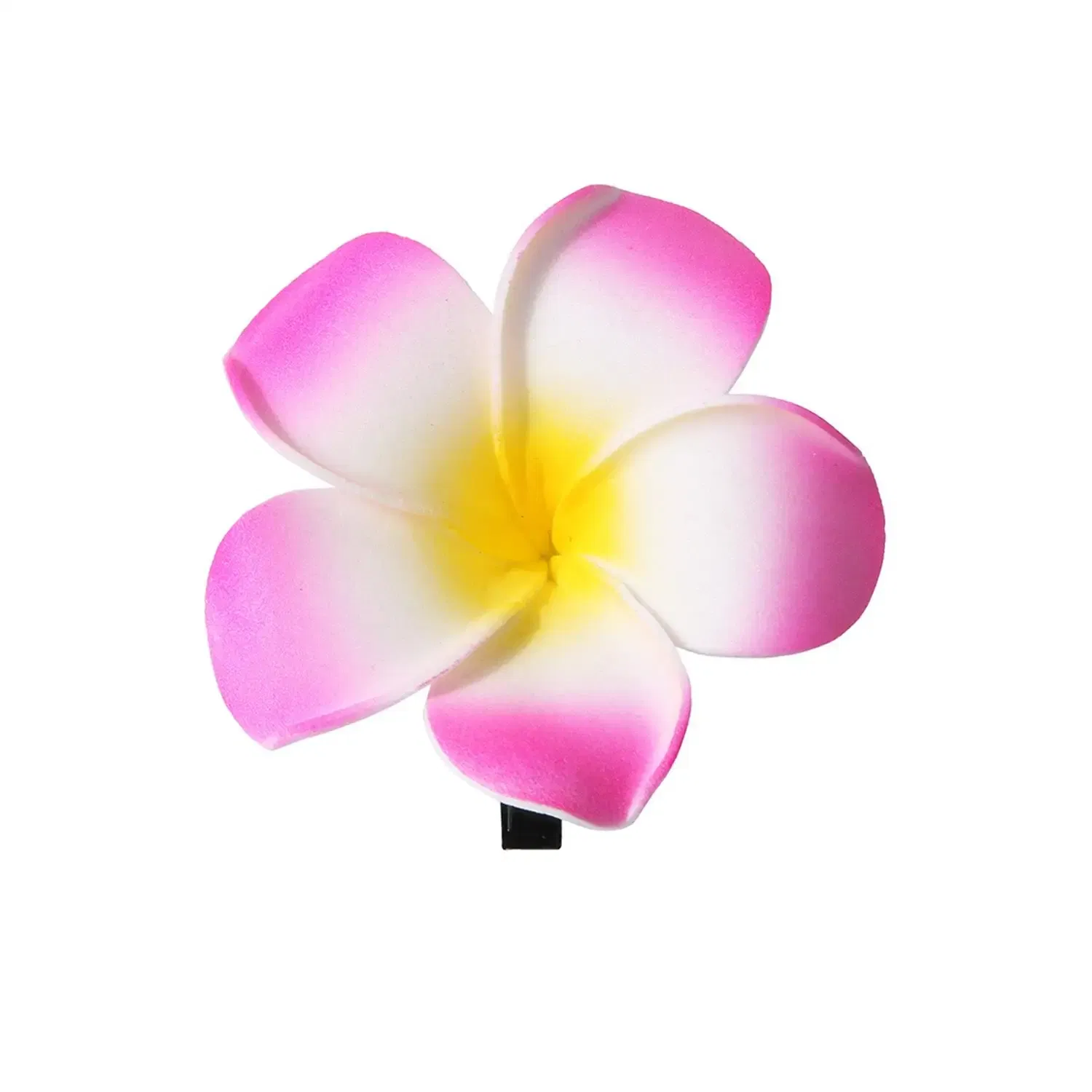 Color: Silver - 5.5/7/8/9cm Plumeria Flower Hair Clips For Girls Women Hairpins Egg Flower Barrette Hawaiian Wedding Artificial Headwear