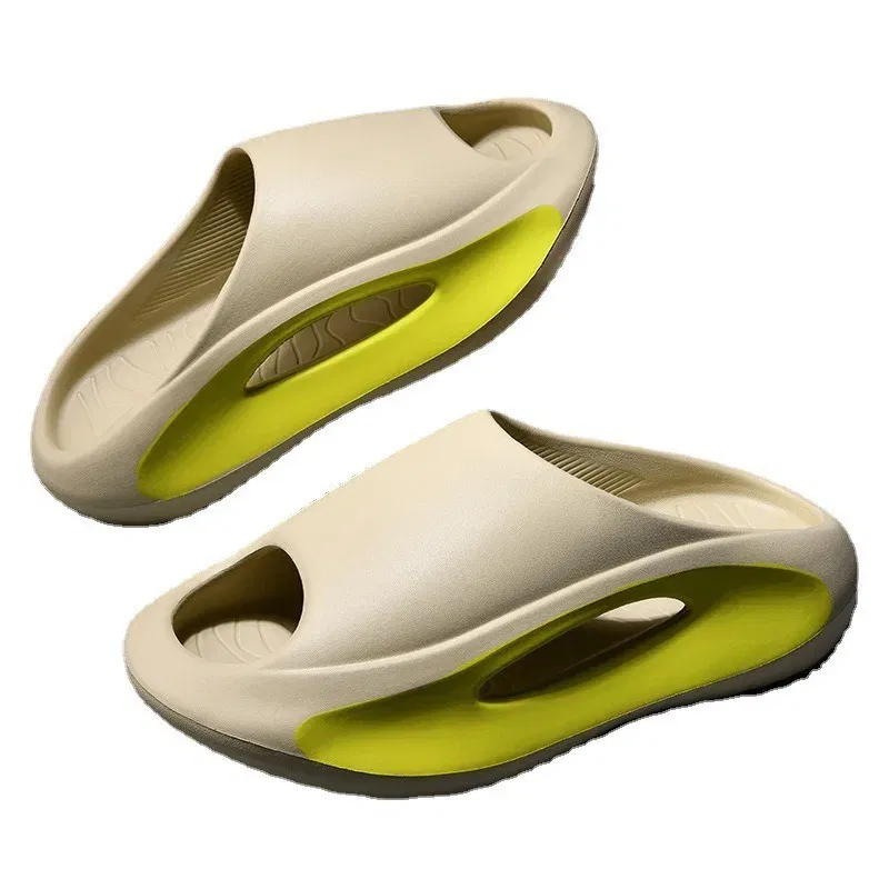 Color: Khaki, Shoe Size: 40 - Sandals Men Summer Fashion Non-slip Wear-resistant Thick Soles to Increase the Sense of Men's Beach Sandals Womens Home Slipper
