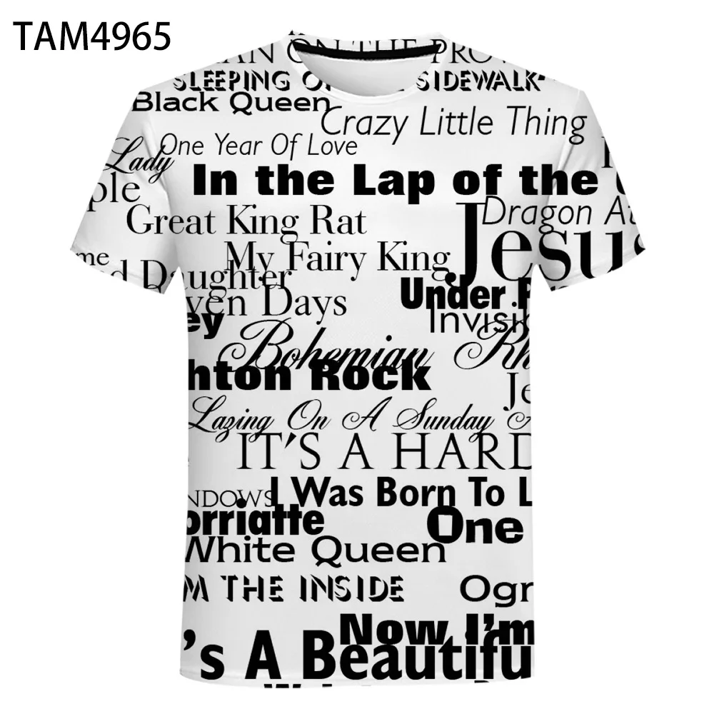 Color: SKY BLUE, Size: M - New British Rock Band Queen 3D Printed Men Women T-shirt Casual Short Sleeve Oversized Tees Tops Fashion Punk O-Neck Clothing