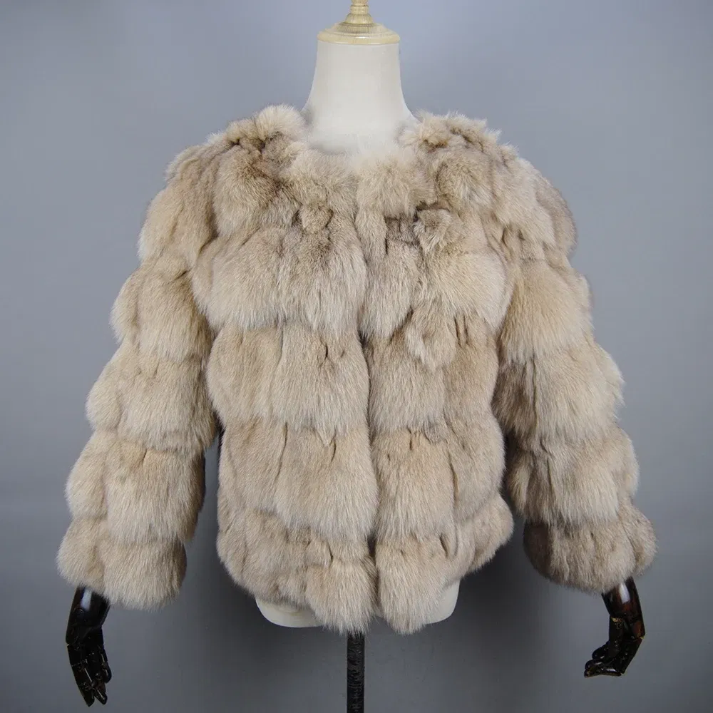 Color: Fuchsia, Size: S - 2025 New Style Real Fur Coat 100% Natural Fur Jacket Female Winter Warm Leather Fox Fur Coat High Quality Fur Vest