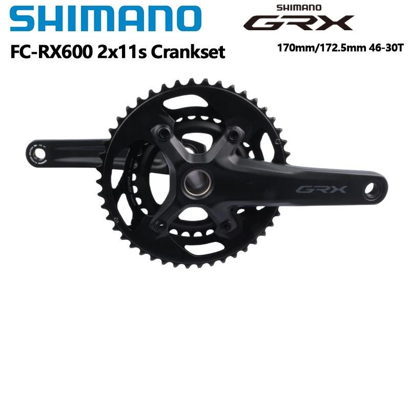Color: Red, Crank Length: 170mm, Chainwheel Teeth: 30T, bottom bracket: BB92 - Shimano GRX RX600 2x11S Crankset 170MM 172.5MM 46-30T Chainring Wheel GRX Gravel Crankset 22speed RS501 PF BB RS500 BSA