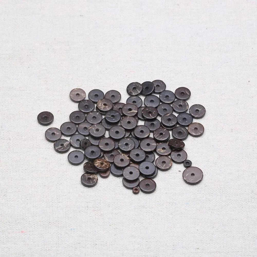 Size: 10mm - Polished coconut shell round brown coconut shell for DIY jewelry making bracelets 100 beads septa beads