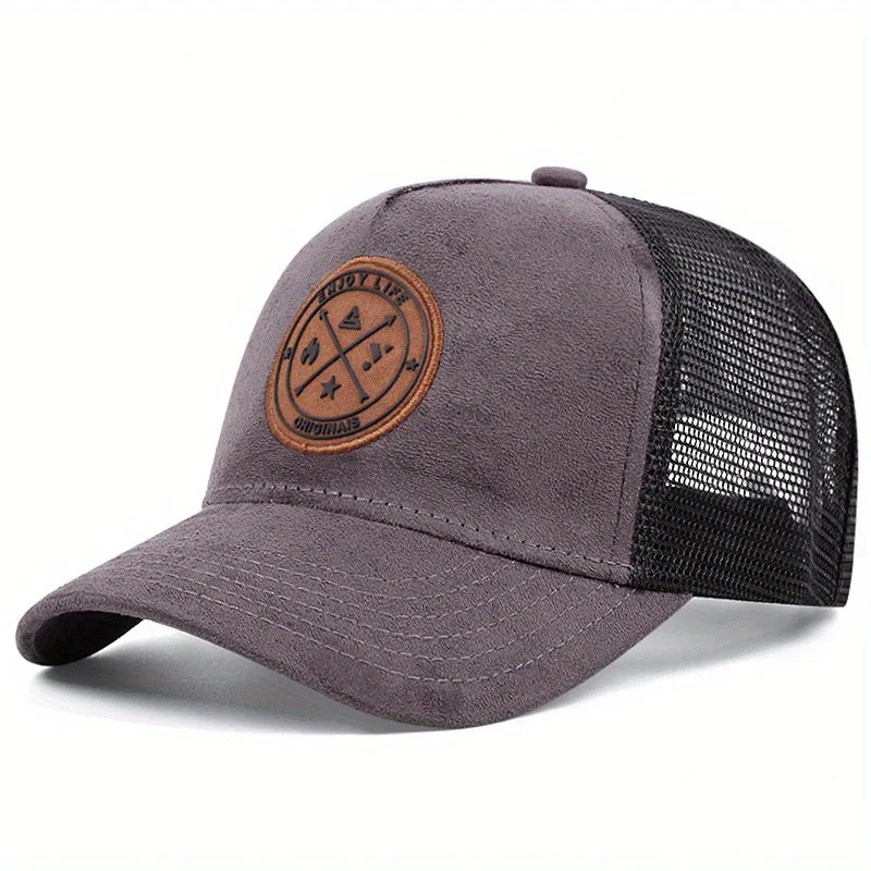 Color: green, Size: Adjustable - Hot Sale Unisex Cap ENJOY LIFE Letter Patch Baseball Caps Men Women Trucker Hat