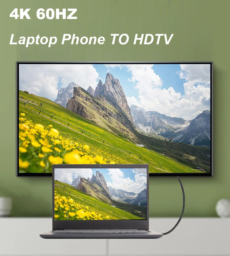 Length: 2m - Nylon MINI HDMI To HDMI Cable HDMI2.0 MINIHDMI Male A Male 4K 60HZ HD 1080P Adapter Converter 1M 2M 3M 5M 10M Wire TV Camera