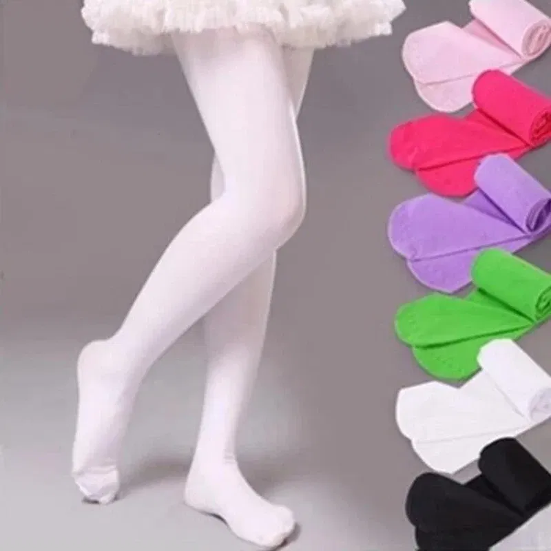 Color: Beige, Size: L - 1/2/4/6/8 Pairs/lot Spring Summer Candy Kids Pantyhose Ballet Dance Tights for Girls Stocking Children Velvet Solid White