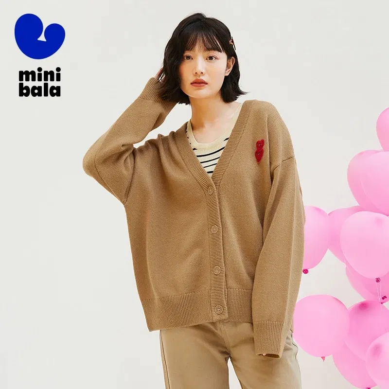 Color: black, Size: Mother 4XL, Ships From: CHINA - Mini Bala Cardigan Sweater Girls 2024 Spring and Autumn New Arrival Mother-Daughter Outfit Parent-Child Coat